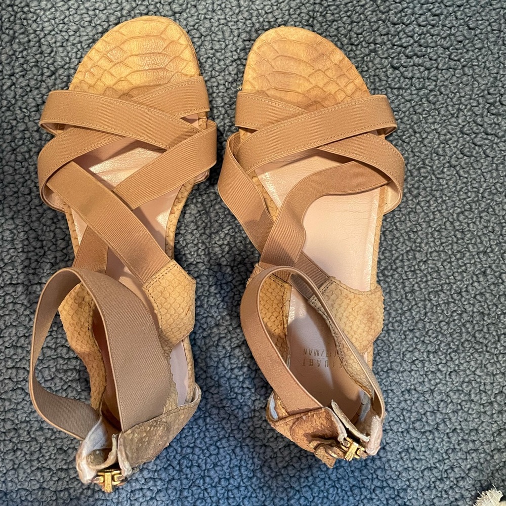 Stretchy Stuart Weitzman Flat Sandals - image 1